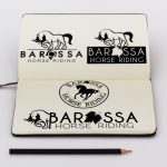 Logo Design for 'Barossa Horse Riding' sketchbook logo design mockup