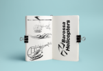 Barossa Helicopters promo design on Sketchbook Mockup