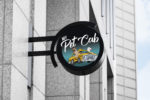 Creative Dog Logo Design My Pet Cab shop signage mockup 2