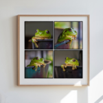 print mockup of all four frog photos