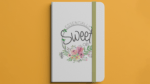 Logo & Brand development for 'Essentially Sweet' Oils notebook mockup