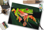 green tree frog acrylic painting V3