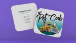 Creative Dog Logo Design business card purple