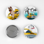 Creative Dog Logo Design My Pet Cab pin mockup