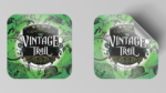 vintage trail sticker mockup-green
