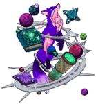 Character Design in Procreate - The Fox Astronomer - purple variation