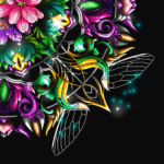 Art Nouveau floral mandala design