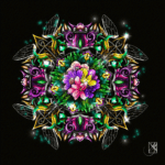 Art Nouveau floral mandala design