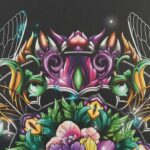 Art Nouveau floral mandala design