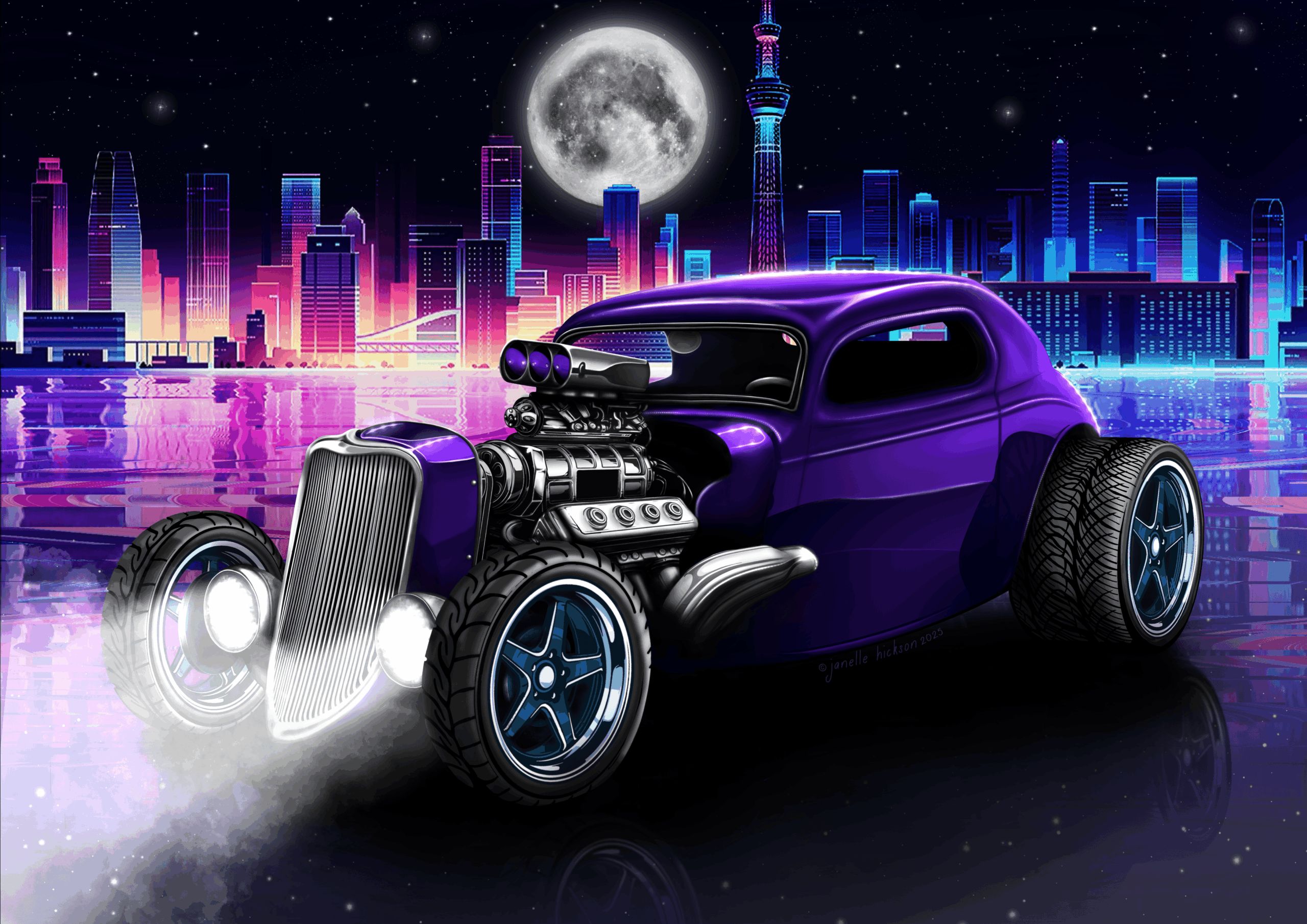 RatRod_Purple_Reign_by_Janelle Hickson After : Hot Rod Art "Purple Reign"