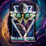 “Luna moth skateboard wall art” on geometric galaxy