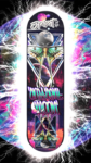 “Luna moth skateboard wall art” on geometric galaxy
