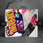 Inferno digital design of skulls in lighter by janelle Hickson